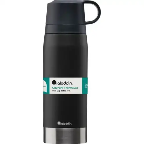 Aladdin Citypark Thermavac Twin Cup Bottle 1.1L - Lava Black - 1