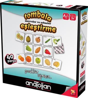 Anatolian-Tombala Meyveler ve Sebzeler Eşleştirme 40 Parça - 1