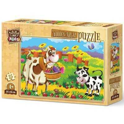 Art Kids Puzzle Ahşap 25 Parça Romantik İnek 5870 - 1