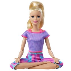 Barbie Sonsuz Hareket Bebeği Sarışın Desenli Taytlı GXF04 - 4