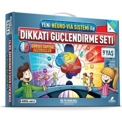 Dikkati Güçlendirme Seti 9 Yaş Görsel-Sayısal Egzersizler - Osman Abalı - Adeda Yayınları - 1