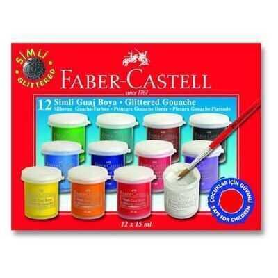 Faber Castell Guaj Boya 12 Renk 15 ml Şişe 160401 - 1