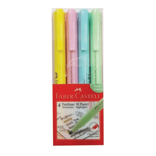 Faber Fosforlu Kalem Textliner 38 Pastel 4Lü Poşet - 1