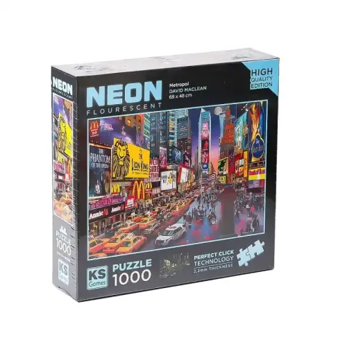 Ks Games 1000 Parça Metropol Neon Puzzle - 1