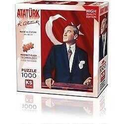 Ks Puzzle 1000 Parça Atatürk Ve Türk Bayrağı 20728 - 1