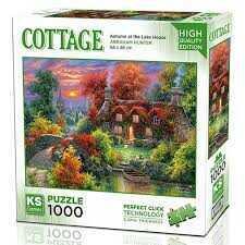 Ks Puzzle 1000 Parça Autumn at the Lake House 20672 - 1