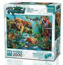 Ks Puzzle 2000 Parça Tigers Idyll 22512 - 1