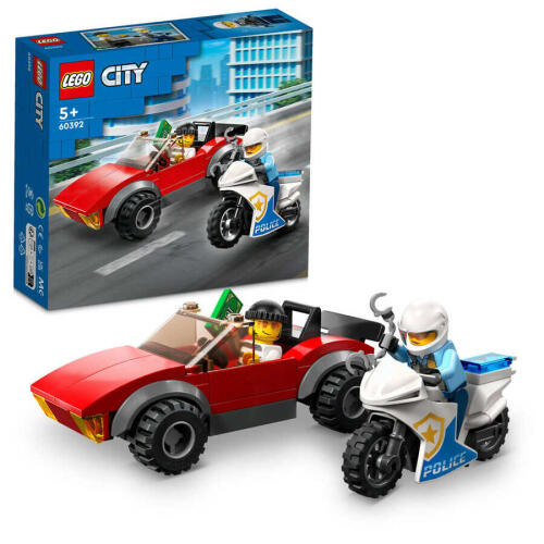 Lego City Polis Motosikleti Araba Takibi 60392 Oyuncak Yapım Seti (59 Parça) LSC60392 5+ - 1