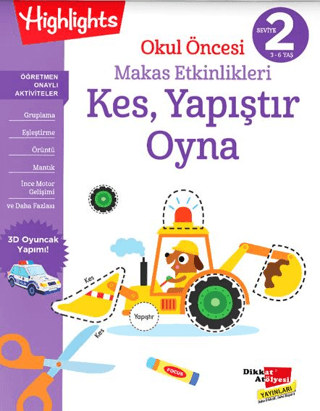 Okul Öncesi Makas Etkinlikleri Kes, Yapıştır, Oyna 2. Seviye - 1