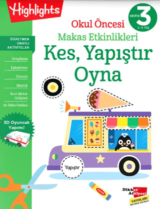 Okul Öncesi Makas Etkinlikleri Kes, Yapıştır, Oyna 3. Seviye - 1