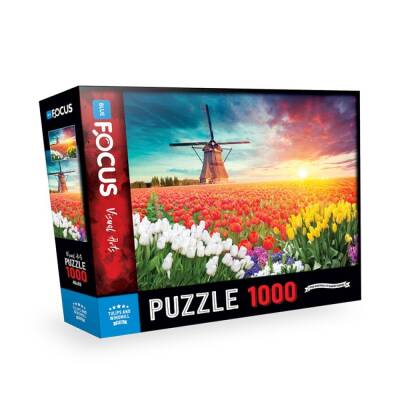 Puzzle Tulips And Windmill (Laleler Ve Yel Değirmeni) 1000 Parça BF296 - 1