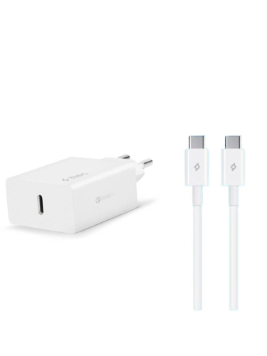 Ttec SmartCharger PD 20W Seyahat Hızlı Şarj Aleti+USB-C - USB-C 3A Kablo Beyaz 2SCS22BC - 1