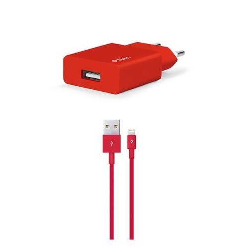 Ttec SmartCharger Seyahat Şarj Aleti 2.1A + Lightning Kablo Kırmızı 2SCS20LK - 1