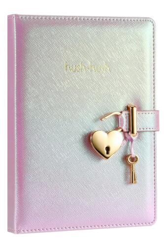 Victoria's Journals Hush Hush Kilitli Metalik Defter Kutulu 80 gr 160yp Çizgili Lila - 1