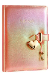 Victoria's Journals Hush Hush Kilitli Metalik Defter Kutulu 80 gr 160yp Çizgili Pembe - 1