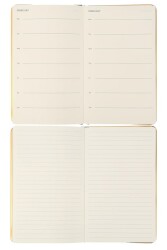 Victoria's Journals Monaco Vegan Deri Sert Kapak 100gr 96 Yaprak 13x21 cm Kenar Altın Demir ve Altın Yaldız Çizgili Mavi Planlayıcı - 2