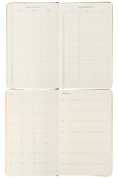 Victoria's Journals Monaco Vegan Deri Sert Kapak Planlayıcı Defter 100gr. 96 Yaprak 13x21 cm. Kenar Altın Demir ve Altın Yaldız Çizgili Gri - 2