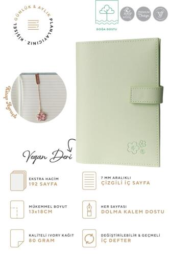 VJ Kutulu Defter Yeşil 13x18 cm 80 gr. Ivory 96 yp. Kitap Ayraçlı - 2